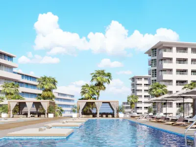 Corona - C4D Scene files - Miami Holiday Resort 3D model