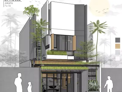 3D Model Modern Minimalist White House Contemporary Style 3D model