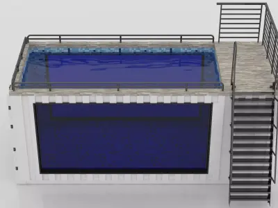 Container Swimming Pool Low-poly 3D model purchase