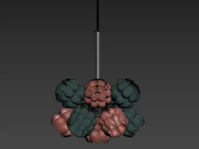 Luster glass flower pendant light 3D model