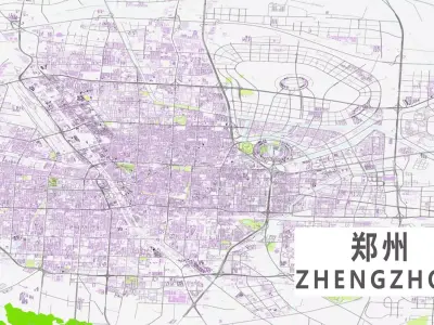 Zhengzhou City urban planning maquett  building 3D Topography 3D model