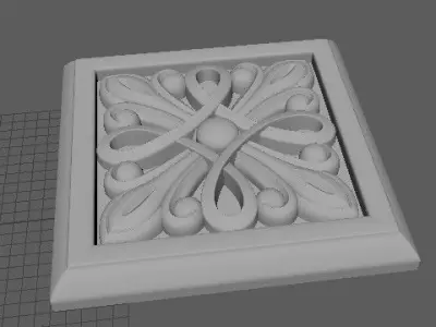 rosette decorative box with ornate design 3D model