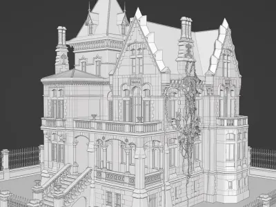 Haunted Neo Gothic Mansion 3D model