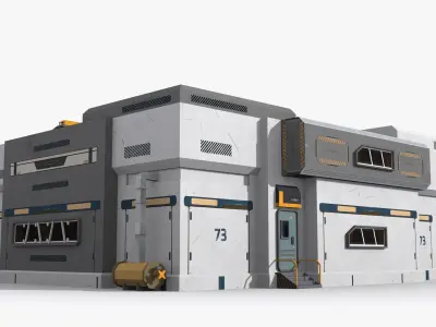 Factory Industrial Sci Fi x23 Low-poly 3D model