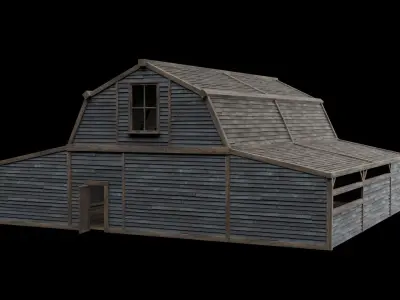 WILD WEST WAREHOUSE WORKSHOP SHED BARN STORAGE COLLECTION Low-poly 3D model