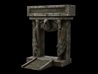 Game ready ancient gate Low-poly 3D model