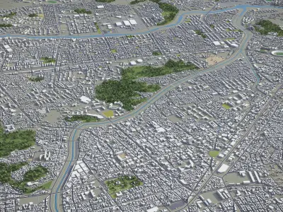 Jeonju Low-poly 3D model