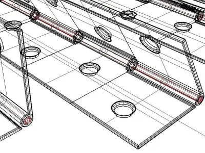 Simple narrow hinge 3D model