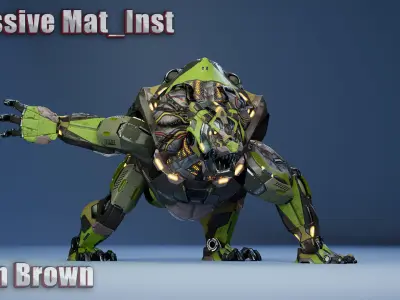 SciFi Grizzly Low-poly 3D model