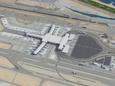 Muscat - International Airport - MCT Low-poly 3D model