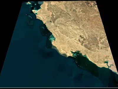 Mecca and the Red Sea coast of Saudi Arabia - tile n24 e37 3D model