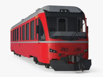  Single-Cab Diesel Locomotive with Passenger Body Red with Interior 