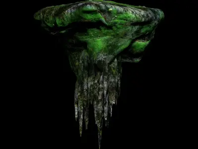 Flying Island Read Art  Low-poly 3D model