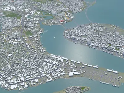 Lagos Downtown Nigeria Low-poly 3D model