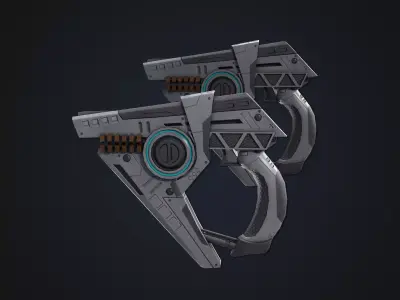 Sci fi pistol Low-poly 3D model