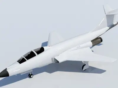 McDonnell F-101B  Voodoo Static Low Poly Paint Ready Low-poly 3D model
