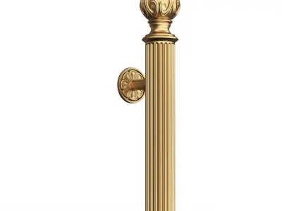Classic Door Handle 06 Gold Low-poly 3D model