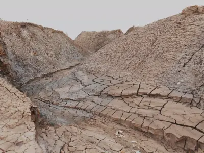 Desert Ravine Low-poly 3D model