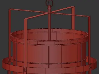 BEACON pendant light in brass and glass 3D model