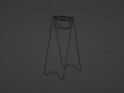 plastic caution wet sign placed on wet floors indoors Free 3D model