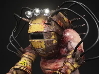 Sci-fi Cyber Victim 6 Low-poly 3D model