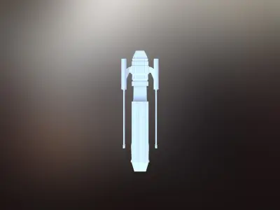 Sci-Fi War spaceship Low-poly 3D model