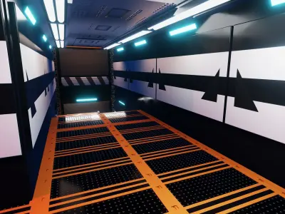 Sci-Fi Corridor pack1 3D  Low-poly 3D model