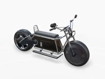  Lowpoly Concept Motorcycle Low-poly 3D model