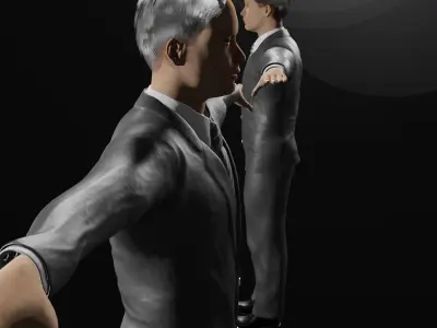 Business Man - Game Ready Rigged Character model Free low-poly 3D model