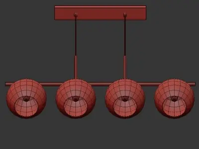 Four Globe Light Pendant 3D model