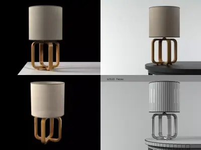 Galileu four different lamps on table 3D model