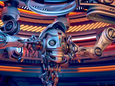 Robot Construction Equipment Lab - Rigged 3D model