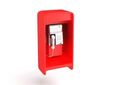 Street   Red Phonebooth 3D model