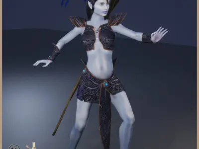 Elven Witch Light Version 3D model