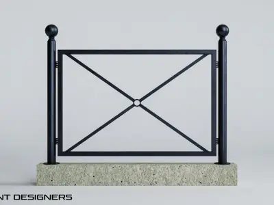 Road Side Railing Low-poly 3D model