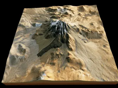 llullaillaco volcano 3d model terrain 3D model