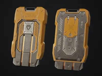 Sci-Fi Keycard 5 Color Options LODs Low-poly 3D model