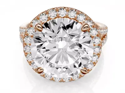 Engagement ring Elena 5ct 3D print model