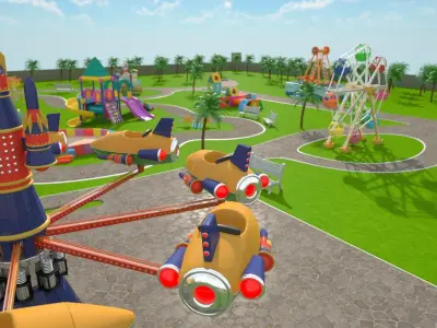 Park cartoon 3D model