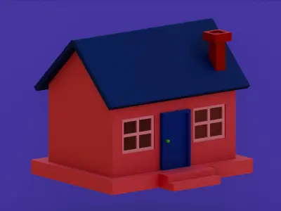 3D House Low-poly 3D model