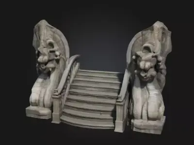 Naga Staircase Fantasy  Serpentine Elegance in Mythical  3D model