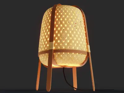 KNIXHULT Table lamp bamboo Ikea rattan 3D model