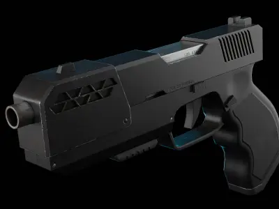 Modern Sci-fi Pistol Low-poly 3D model