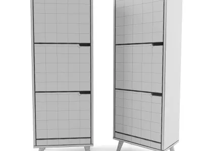 Maudine white shoe cabinet 3D model
