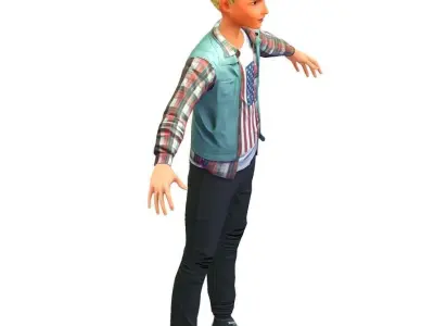 Cartoon Low Poly Style Avatar 014 Low-poly 3D model