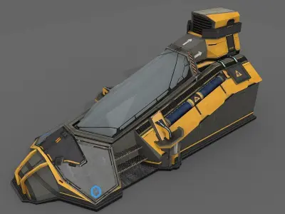 Sci Fi Cryo Pod Low-poly 3D model