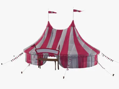 Circus Tent Low-poly 3D model