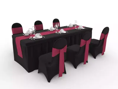 Collection Banquet Table and Chair 48 3D Model Pack