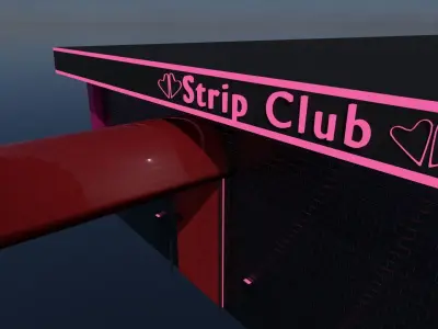 Strip Club Exterior Low-poly 3D model