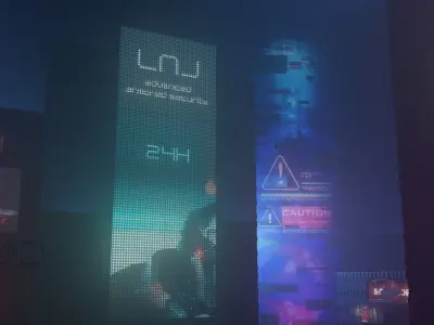 Neon SciFi Cyberpunk Signs 3D model